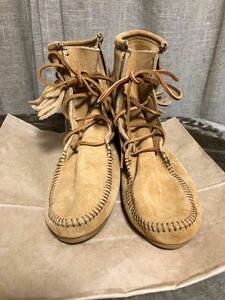 これからの季節にぴったり♪【訳あり】MINNETONKA ミネトンカ フリンジブーツ　タン　サイズ7