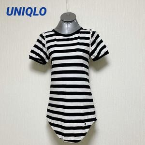 UNIQLO 白黒ボーダー柄 ロングTシャツ