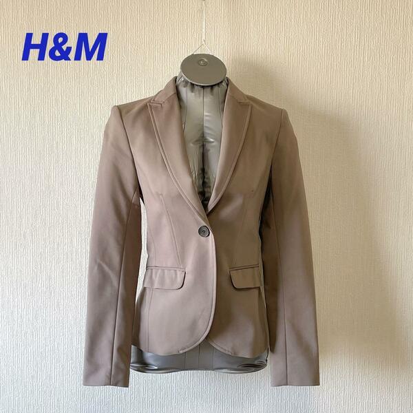H&M ピンクグレー ジャケット EUR 34/US 4 ビジネスジャケット