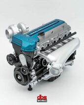 トヨタ　スープラ MKIV/アリストテレス　1/4 2JZ-GTE VVT-i スケールエンジン - 組み立て済み - ブルー_画像4