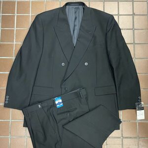 新品未使用　メンズ　礼服 喪服　ダブルスーツ XL AB7 ブラック 黒/アウトレット価格　激安スーツ　ウール　