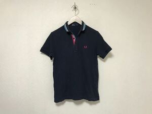  genuine article Fred Perry FREDPERRY cotton polo-shirt with short sleeves men's American Casual Surf military business suit XS navy blue navy made in Japan sport 