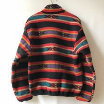 80s 90s WOOLRICH ネイティブ ボーダー ハーフジップ フリースジャケット M USA製 ビンテージ 80年代 90年代 ウールリッチ アメリカ製_画像3