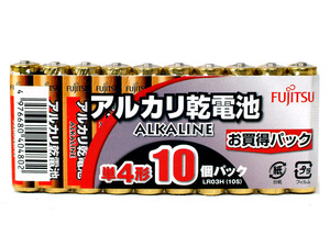  single 4 alkaline battery [10 pcs insertion ]1.5V Fujitsu LR03H(10S)[ prompt decision ]FUJITSU FDK single four alkaline battery alkali battery single 4 battery *4976680404802 new goods 