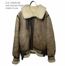 TK 米国製 USA製 93年製 ヴィンテージ 90s U.S. CAVALRY リアルムートン B-7 フライトジャケット USキャバルリー B-3 B7 AVIATOR BOMBER_画像1