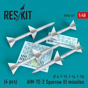 ◆◇RESKIT【RS48-0321】1/48 AIM-7E-2スパローIII ミサイル(F-4, F-15, F-16, F-14用)(4個入り)◇◆