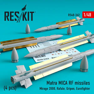 ◆◇RESKIT【RS48-0362】1/48 マトラMICA RF空対空ミサイル(4個入り)(汎用)◇◆