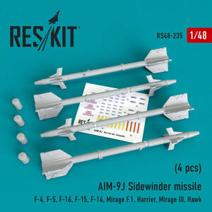 ◆◇RESKIT【RS48-0235】1/48 AIM-9Jサイドワインダー/リムーブ・ビフォア・フライトカバー(4個入り)◇◆