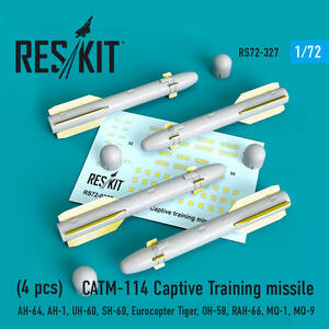 ◆◇RESKIT【RS72-0327】1/72 CATM-114 ヘルファイアミサイル・キャプティブ弾(4個入り)(汎用)◇◆