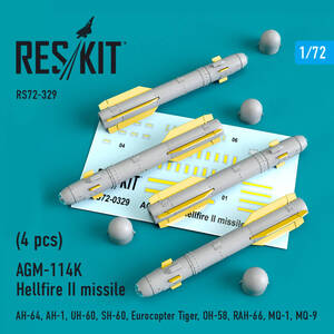 ◆◇RESKIT【RS72-0329】1/48 AGM-114K ヘルファイアⅡミサイル(4個入り)(汎用)◇◆