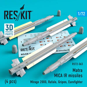 ◆◇RESKIT【RS72-0363】1/72 マトラMICA IR空対空ミサイル(4個入り)(汎用)◇◆　