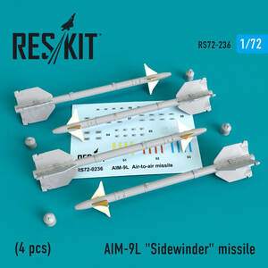 ◆◇RESKIT【RS72-0236】1/72 AIM-9Lサイドワインダー/リムーブ・ビフォア・フライトカバー(4個入り)◇◆