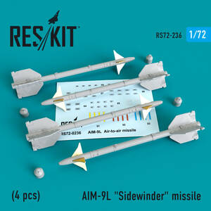 ◆◇RESKIT【RS72-0236】1/72 AIM-9Lサイドワインダー/リムーブ・ビフォア・フライトカバー(4個入り)◇◆　　