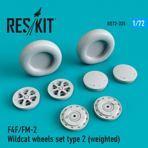 ◆◇RESKIT【RS72-0335】1/72 F4F/FM-2ワイルドキャット 自重変形ホイール(タイプ2)(汎用)◇◆　