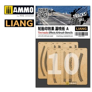 ◆◇LIANG Model【LIANG-0010】エアブラシ用タイヤ痕ステンシルA (1/32・1/35・1/48)◇◆