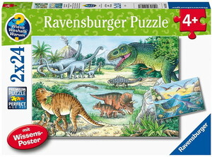 ジグソーパズル　キッズパズル　恐竜のくらし　24ピース×2　26cm×18cm　ラベンスバーガー　送料無料 新品