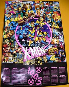 X-MEN X men * calendar * Heisei era 5 year 1993 year * size 610×910mm*ma- bell * comics 