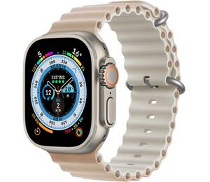 【高品質】Apple Watch 38/40/41/42/44/45/49mm対応 バンド ストラップ クリームホワイト/ホワイト Series Ultra 8 7 6 5 4 SE ダイビング