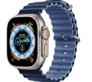 【高品質】Apple Watch 38/40/41/42/44/45/49mm対応 バンド ストラップ ダークブルー/ライトブルー Series Ultra 8 7 6 5 4 SE ダイビング