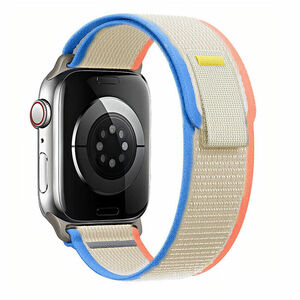 【高品質】Apple Watch 38/40/41/42/44/45/49mm対応 トレイル バンド ストラップ ホワイト/オレンジ ブルー Series Ultra 8 7 6 5 4 SE