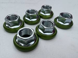 Downstar ストラット アッパーマウントドレスアップワッシャー/ナット 緑 M10x1,25 (14mmHEX)6個 USDM テイン 正規輸入品 ピロアッパー