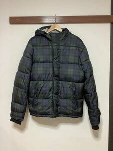 ん1012 AMERICAN EAGLE PREMIUM OUTERWEAR アメリカンイーグル チェック柄 中綿ジャケット パデットジャケット S ネイビー/グリーン