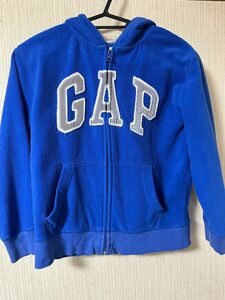 14.GAP KIDS ロゴ　ブルー　フリース　ジップアップ　パーカー