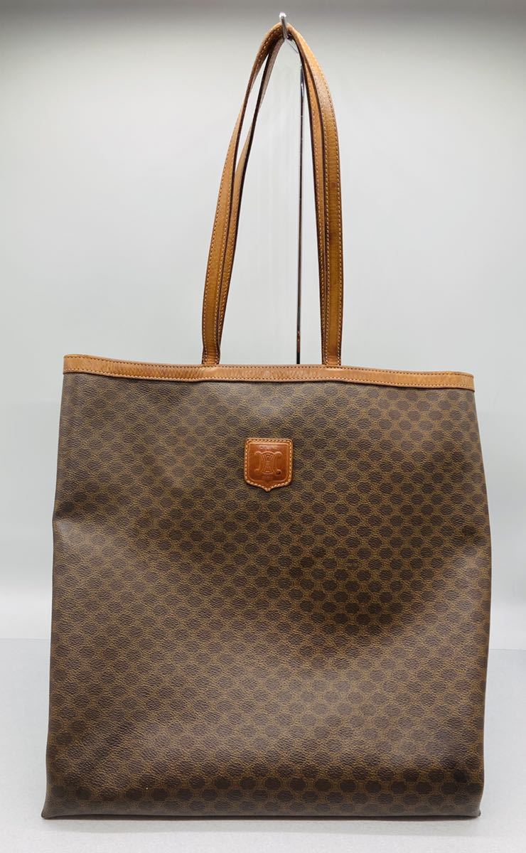 国産定番 極美品 トートバッグ マカダム トリオンフレザー 金具 CELINE