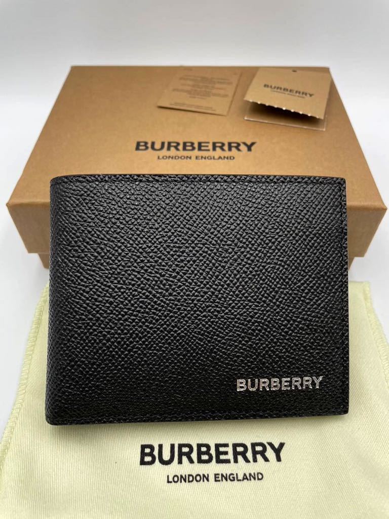 ☆送料無料☆ 未使用品 BURBERRY 二つ折り札入れ ブラック ブラウン