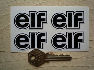 ◆送料無料◆ 海外 Elf Black & White Shaped エルフ 50mm 4枚セット ステッカー