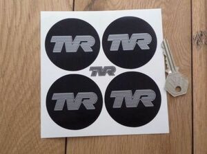 送料無料 TVR Black ホイール 60mm x4 ステッカー