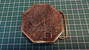 *HONDA Honda American made Vintage brass belt buckle limited goods serial number 607