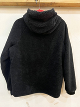 R57★NIKE/ナイキ 19AW シェルパ ボアフリースジャケット ブルゾン フード ジップアップ Lサイズ ブラック メンズ アウター USED ★_画像7