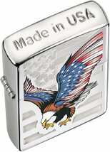ジッポー オイルライター USAデザイン アメリカン イーグル#28449&ギフトボックスセット（オイル＋フリント+BOX）/送料無料_画像5