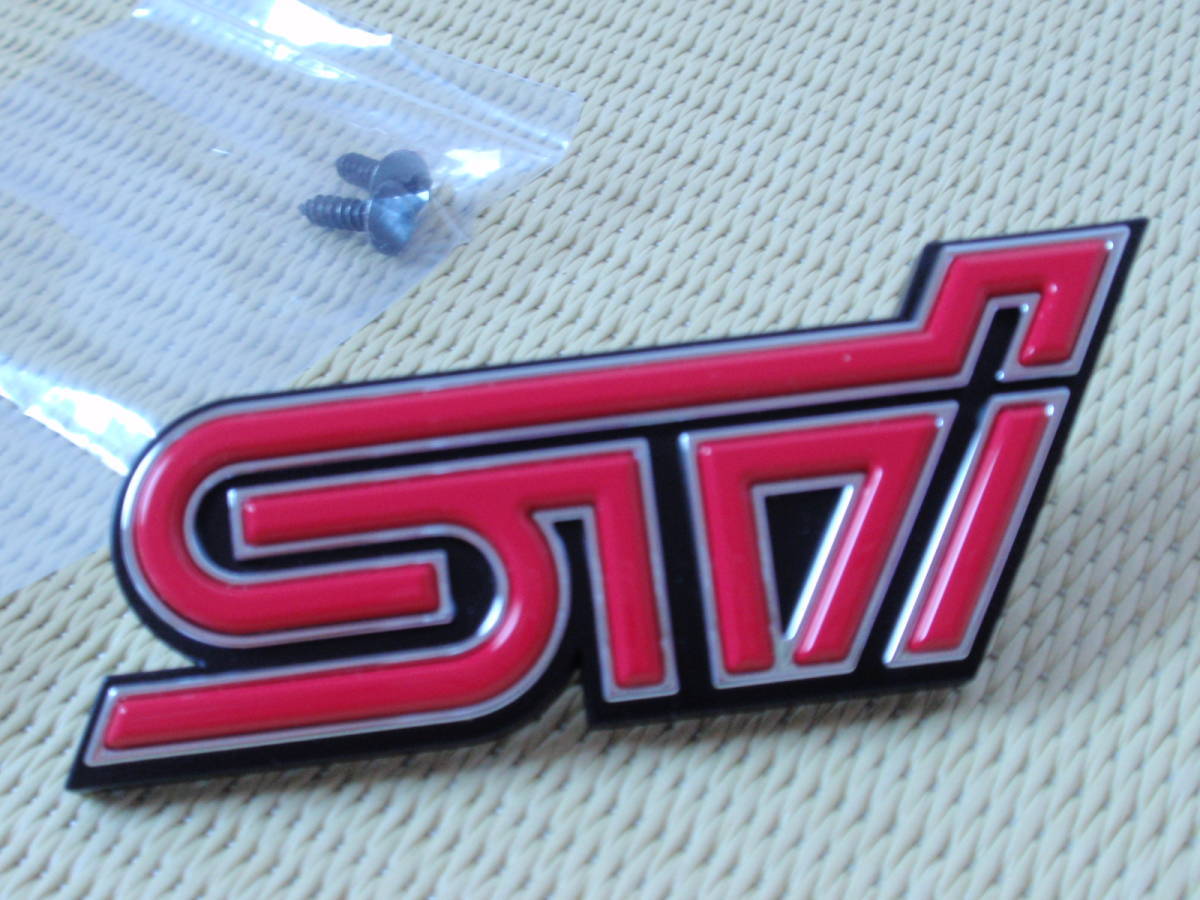 4個まで郵便OK 海外製 STI リアエンブレム (チェリーレッド)セット