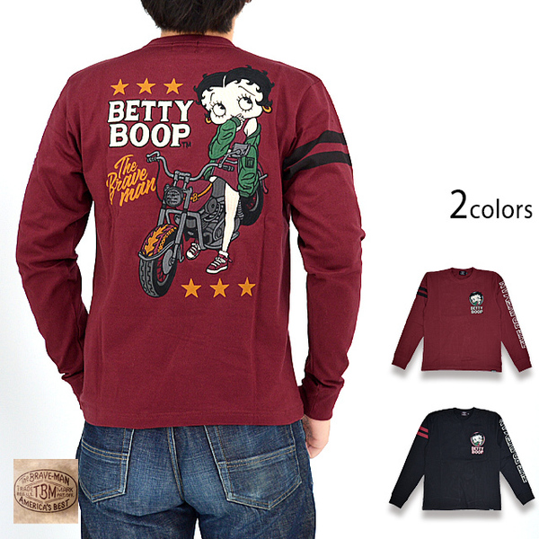 新品　ネット最安　送料無料　Mサイズ　ワイン　BBB-2301　BR×BETTYコラボ 天竺ロングTシャツ◆The BRAVE-MAN