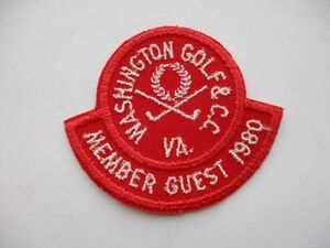 80s ワシントン ゴルフ カントリークラブWASHINGTON GOLF＆Country Clubワッペン/PATCHアップリケCCビンテージvintageパッチGC紋章 V149