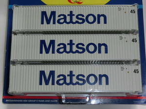 *未開封品* 【HOゲージ】Athearn (アサーン)　Matson 45' Container 45フィート コンテナ　(ATH2876) ＊3-Pack＊