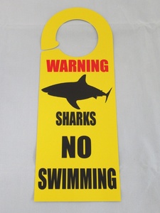 遊泳禁止 no swimming サメ ドア ノブ サイン プレート 危険 看板 札 案内 ドアノブサインプレート ドアフック