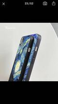 新品★ゴッホ名画「星月夜」iPhoneSE3/SE2/8/7用スマホケース★保護フィルムおまけ付き_画像4