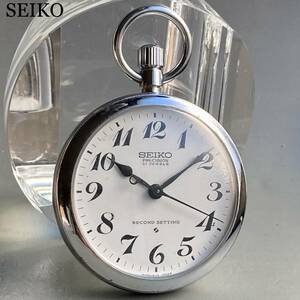 【動作品】セイコー SEIKO 懐中時計 鉄道 旭鉄局 1977年 手巻き ケース径49㎜ ビンテージ ポケットウォッチ オープンフェイス