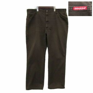 ビッグサイズ W40 程度 ディッキーズ Dickies ストレート カラー デニムパンツ ジーンズ ブラウン 古着 2F1095