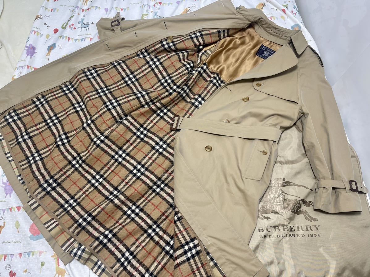 Burberry ベルト付ロングコート 裏面ノバチェック柄 ロング丈 アダルト