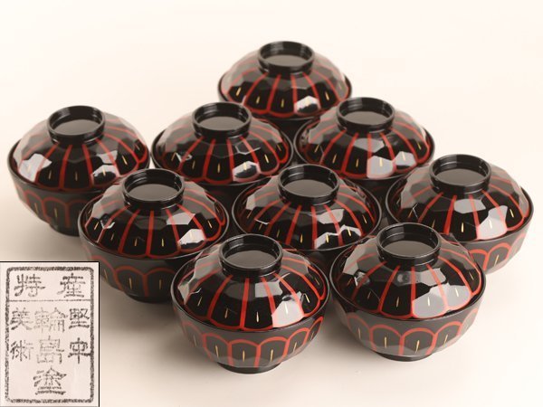琴》送料無料 能登輪島塗 松村建 雪月花蒔絵煮物椀五客 共箱 WH806 ...