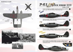 プリントスケール 32-028 1/32 P-61 ブラックウィドウ コンプリートセット