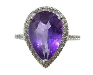 送料無料 『天然アメジスト』 デザインリング　指輪　紫水晶