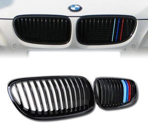 *在庫有 即納 左右SET BMW E92 E93 後期 光沢黒+Mの3色カラー フロントグリル ABS 2011-2013