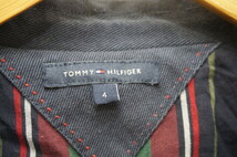 ■トミーヒルフィガー TOMMY HILFIGER 紺 ネイビー コットン ブレザー ジャケット 細身 4■DE_画像3