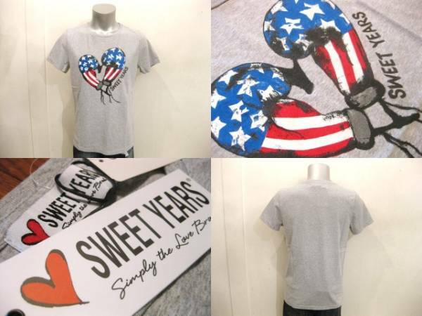 本物 新品 SWEET YEARS スウィートイヤーズ 半袖 Tシャツ グレー M