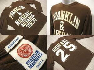 名作 本物 F&M フランクリンマーシャル FRANKLIN&MARSHALL 長袖Tシャツ ロンT S